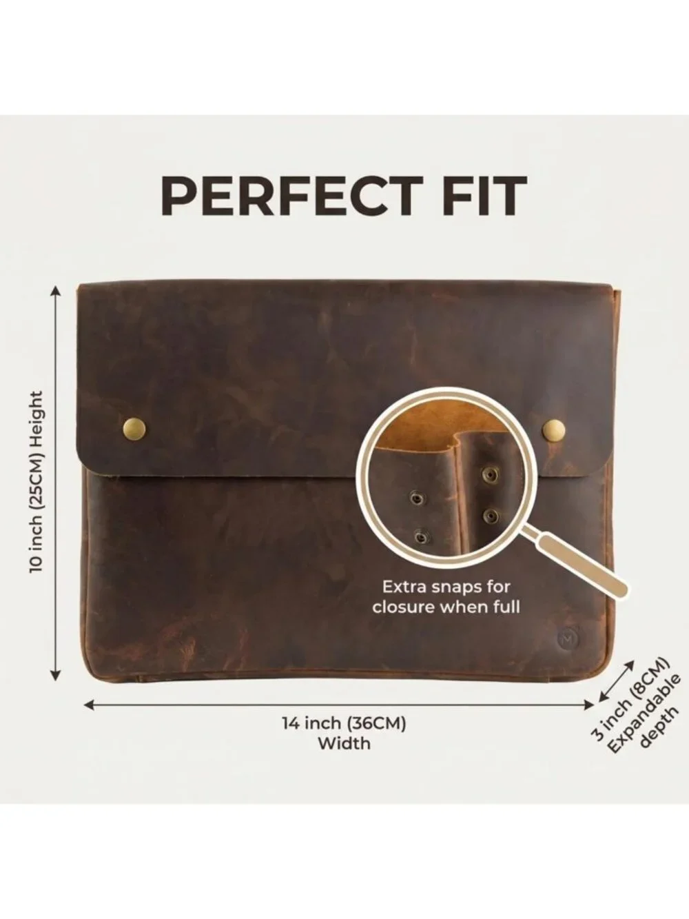 Full-Grain Leather Laptop Folder | Stylish Document Case for Professionals
